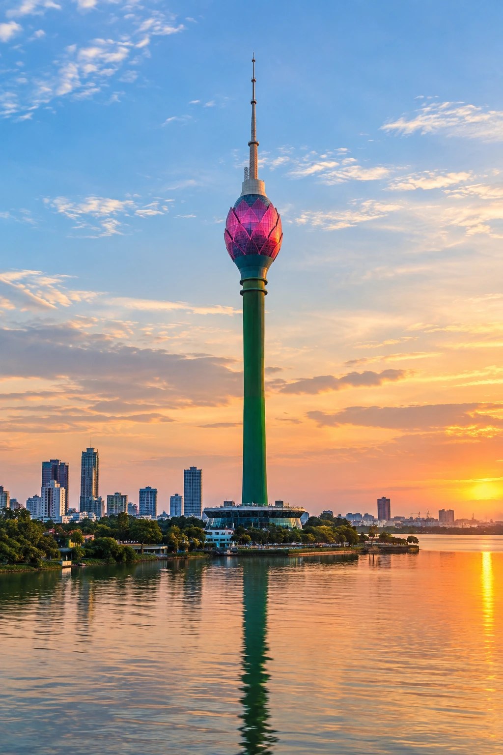 Lotus Tower rising above the Colombo skyline