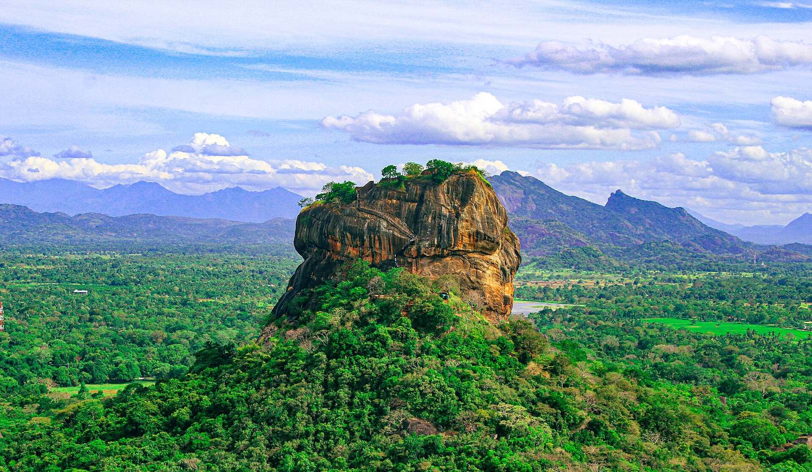 Sigiriya Lion Rock rising from the jungle